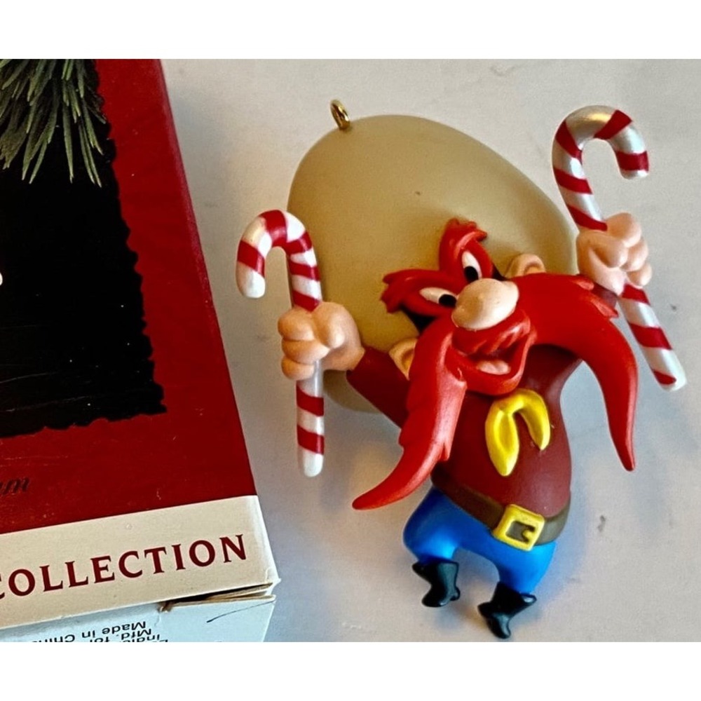 1994 Hallmark Looney Tunes Yosemite Sam Candy Canes Christmas Ornament Vintage